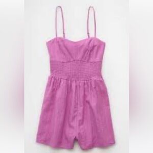 NWOT AE Vibrant Pink Romper